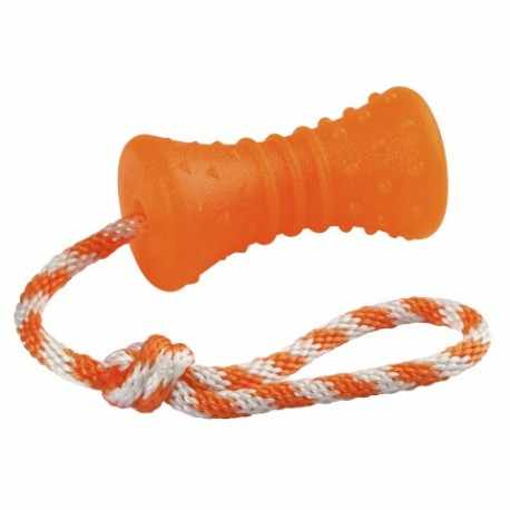 Os et corde ToyFastic, orange, 12,5x7cm