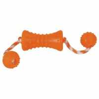 Os balle et corde ToyFastic, orange, 12,5x7cm