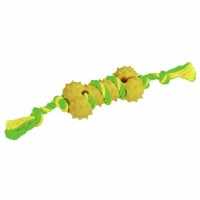 Os et corde PVC/coton vert-jaune 30 cm